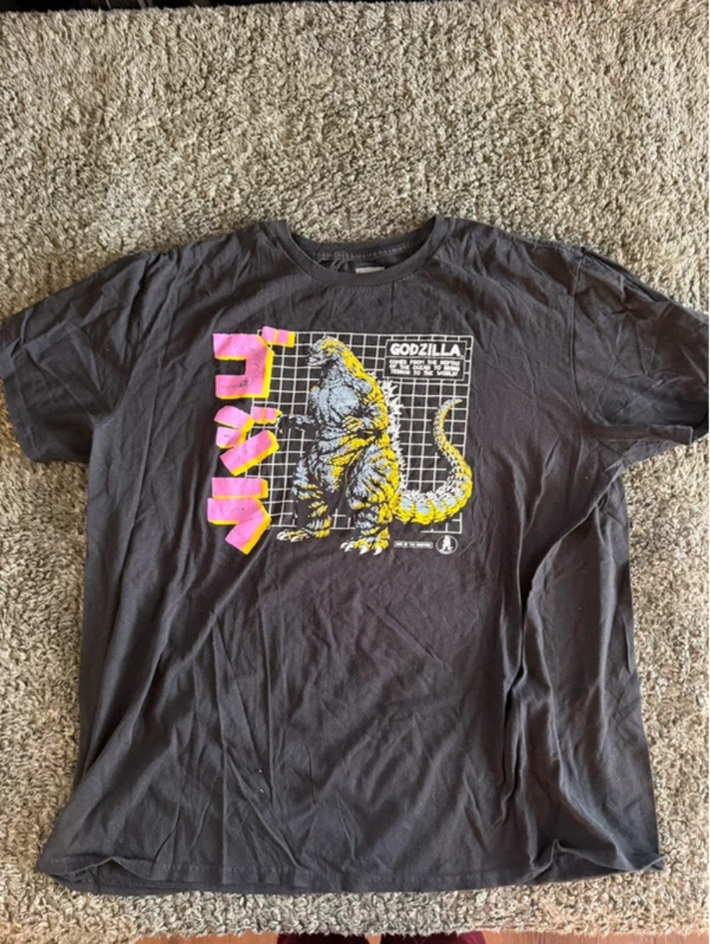 Godzilla Graphic T-Shirt XL Black Cotton Made in Mexico